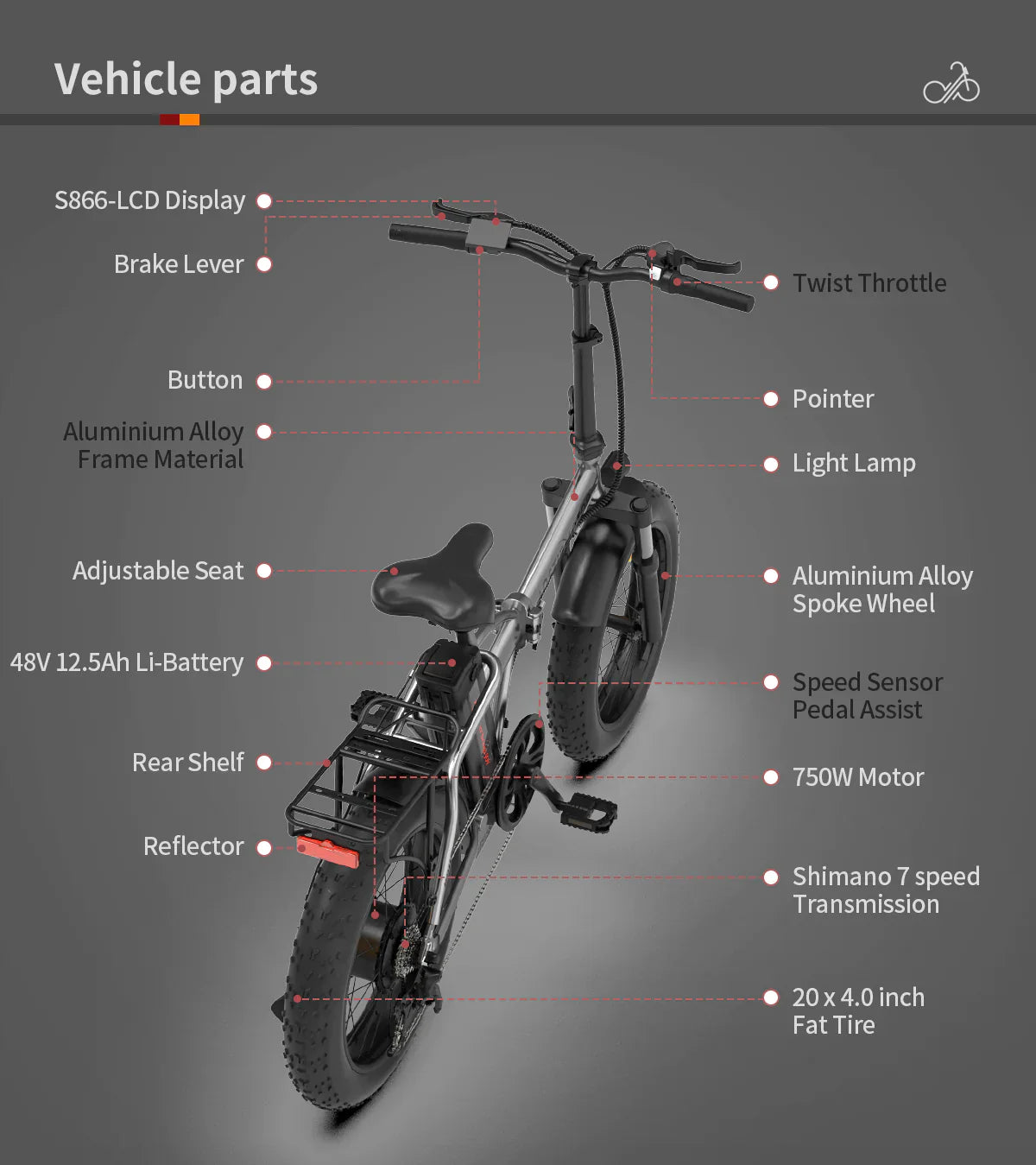 750W Folding Electric Bike A30