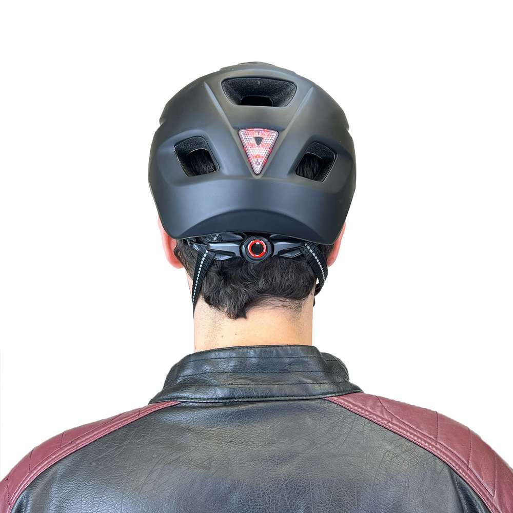 Jupiter Bike Helmet With Built In Rear Light (Black)